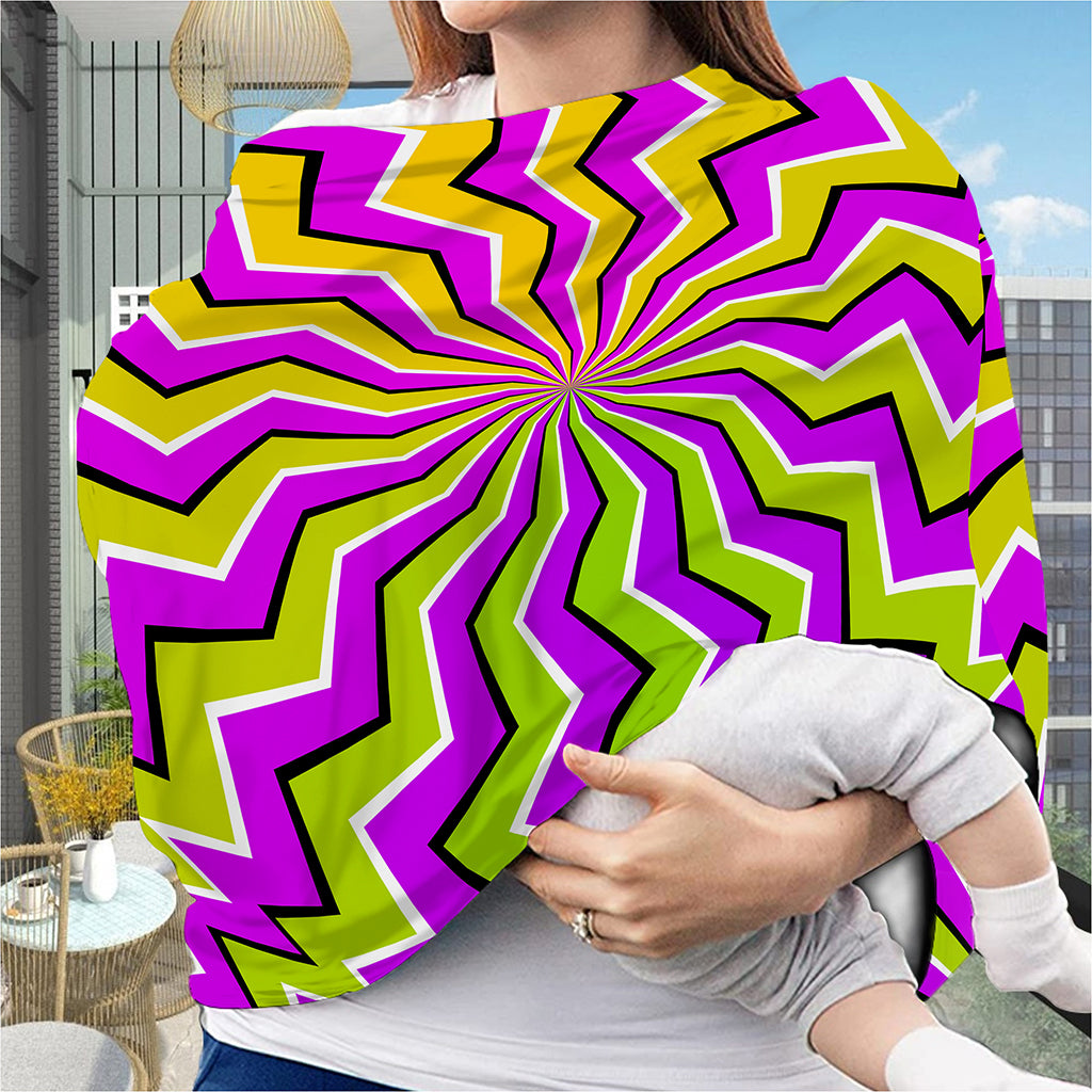 Colorful Dizzy Moving Optical Illusion Baby Seat Cover