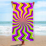 Colorful Dizzy Moving Optical Illusion Beach Towel