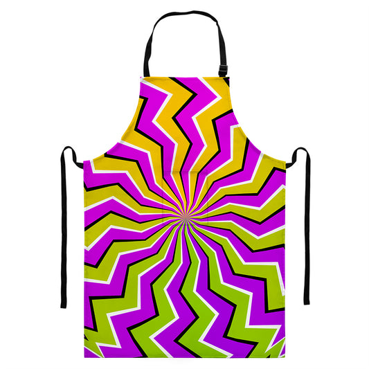 Colorful Dizzy Moving Optical Illusion Bib Apron With Pocket
