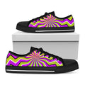 Colorful Dizzy Moving Optical Illusion Black Low Top Sneakers
