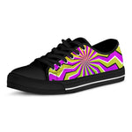 Colorful Dizzy Moving Optical Illusion Black Low Top Sneakers