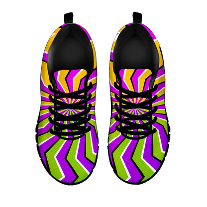 Colorful Dizzy Moving Optical Illusion Black Running Shoes