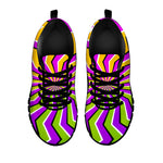 Colorful Dizzy Moving Optical Illusion Black Running Shoes