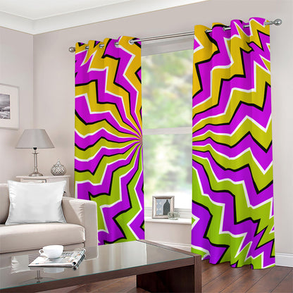 Colorful Dizzy Moving Optical Illusion Blackout Grommet Curtains