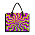 Colorful Dizzy Moving Optical Illusion Canvas Tote Bag
