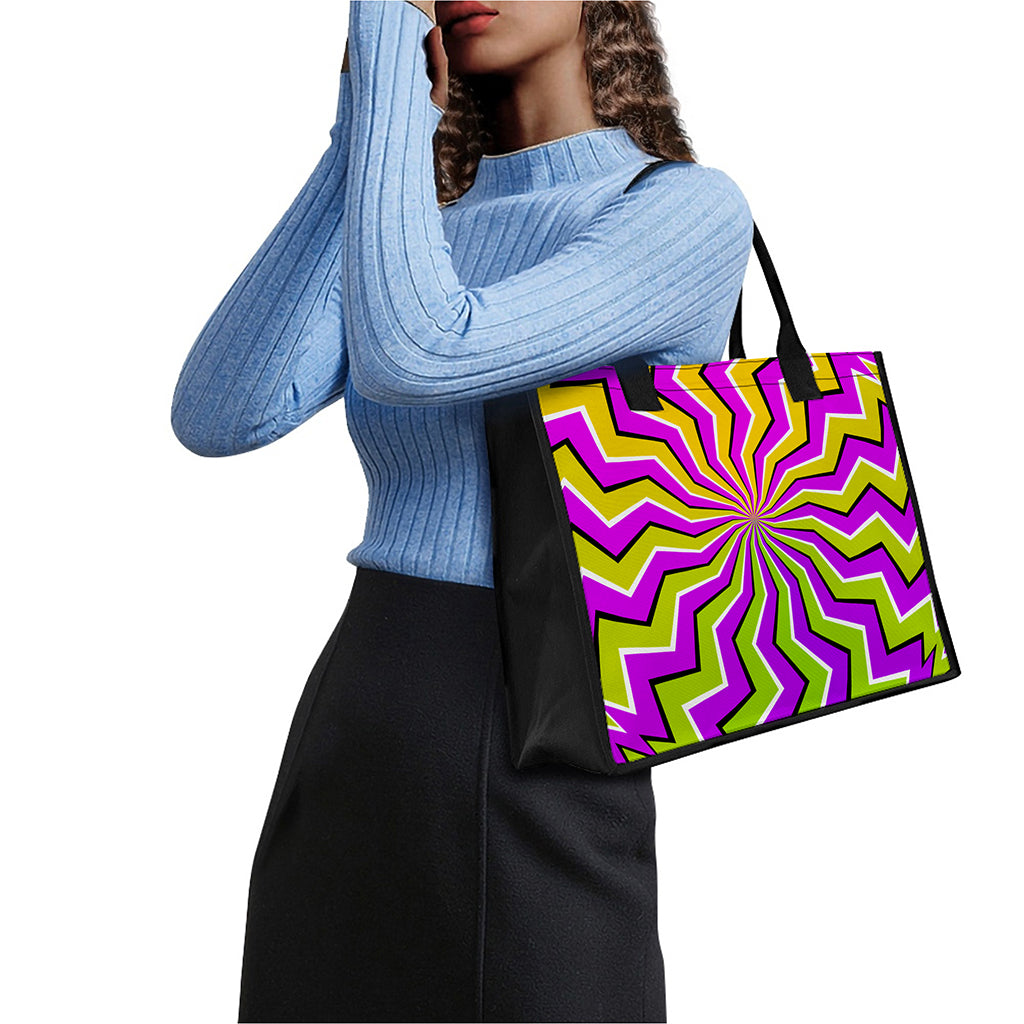 Colorful Dizzy Moving Optical Illusion Canvas Tote Bag