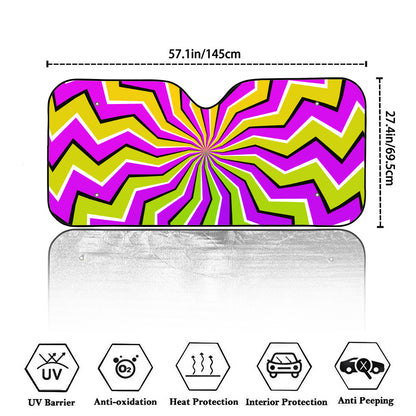 Colorful Dizzy Moving Optical Illusion Car Windshield Sun Shade