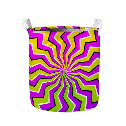 Colorful Dizzy Moving Optical Illusion Collapsible Laundry Basket