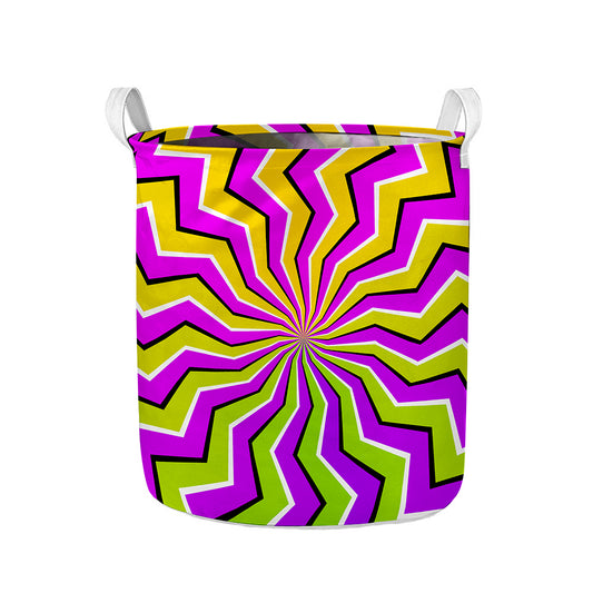 Colorful Dizzy Moving Optical Illusion Collapsible Laundry Basket