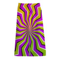 Colorful Dizzy Moving Optical Illusion Cotton Front Slit Maxi Skirt