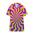 Colorful Dizzy Moving Optical Illusion Cotton Hawaiian Shirt