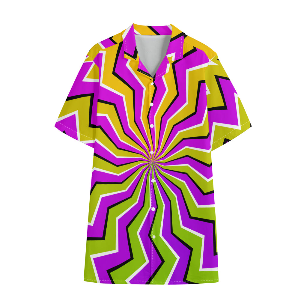 Colorful Dizzy Moving Optical Illusion Cotton Hawaiian Shirt