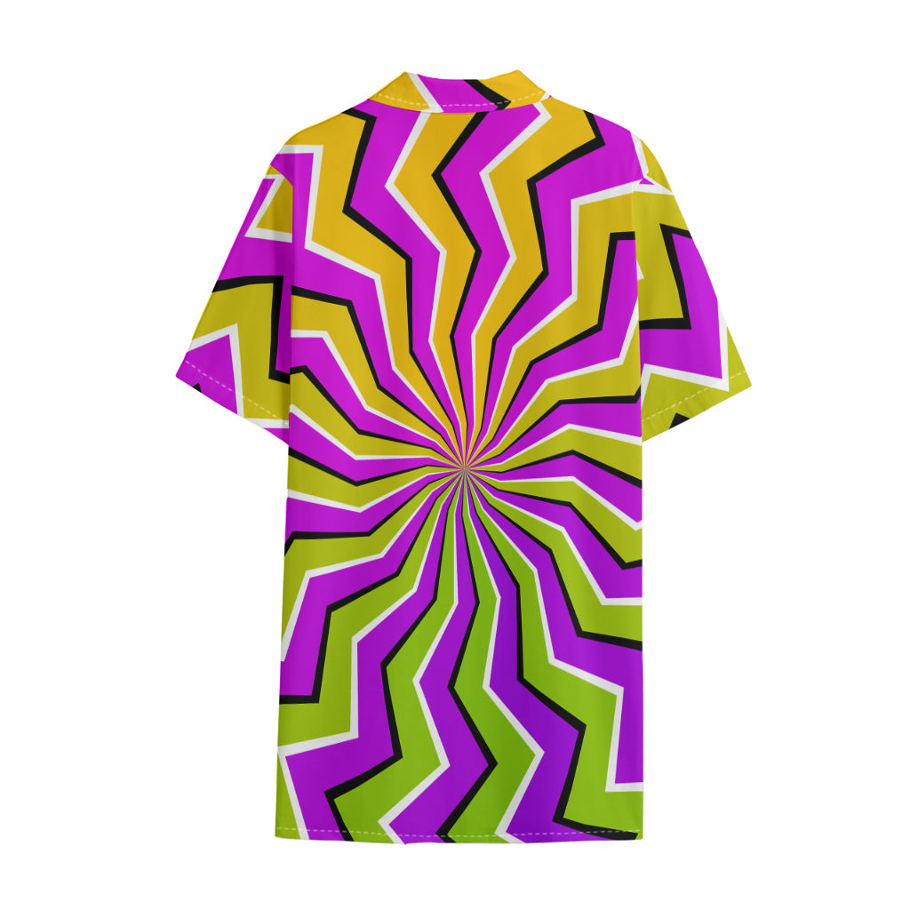 Colorful Dizzy Moving Optical Illusion Cotton Hawaiian Shirt