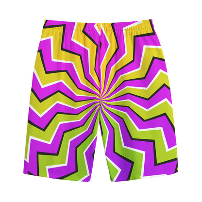 Colorful Dizzy Moving Optical Illusion Cotton Shorts