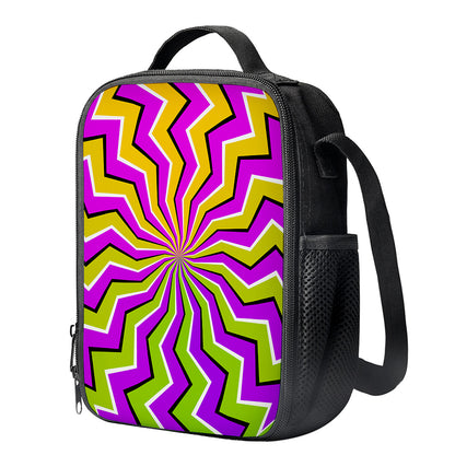 Colorful Dizzy Moving Optical Illusion Crossbody Lunch Bag