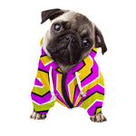 Colorful Dizzy Moving Optical Illusion Dog Zip Up Hoodie