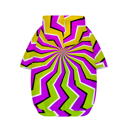 Colorful Dizzy Moving Optical Illusion Dog Zip Up Hoodie