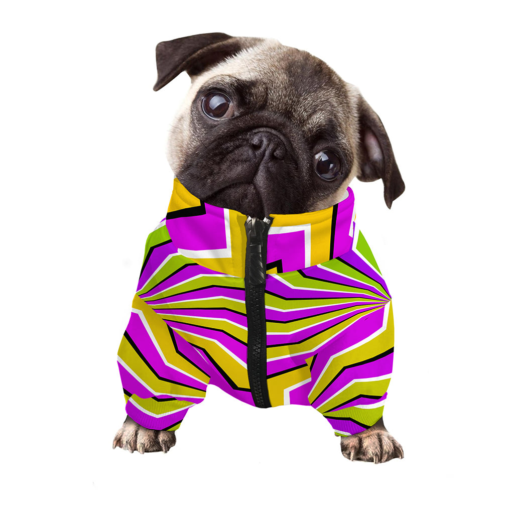 Colorful Dizzy Moving Optical Illusion Dog Zip Up Jacket