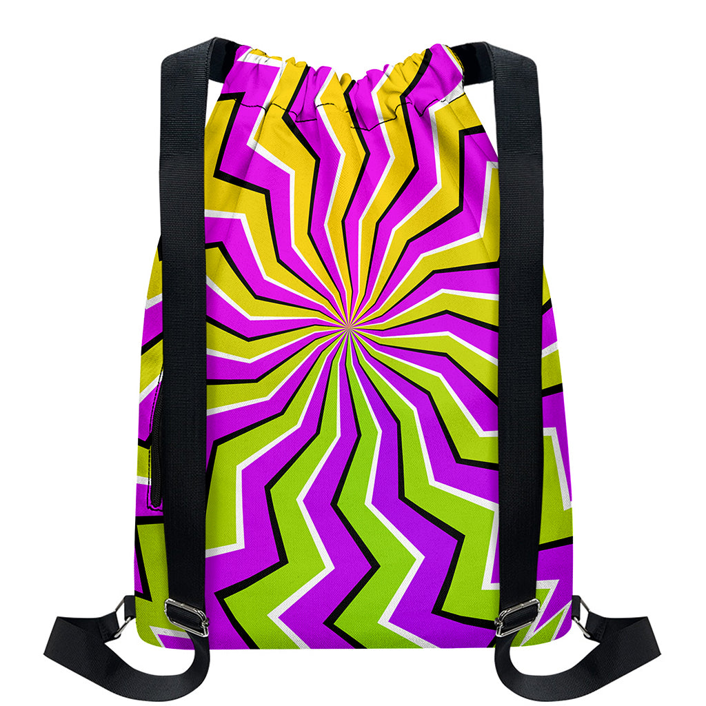 Colorful Dizzy Moving Optical Illusion Drawstring Backpack