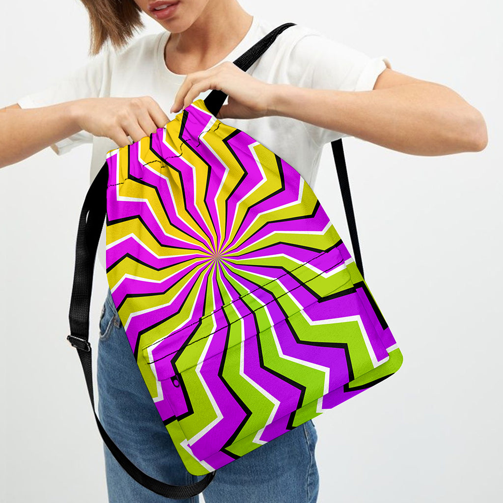 Colorful Dizzy Moving Optical Illusion Drawstring Backpack