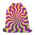 Colorful Dizzy Moving Optical Illusion Drawstring Bag