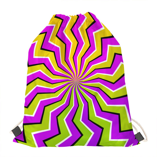 Colorful Dizzy Moving Optical Illusion Drawstring Bag