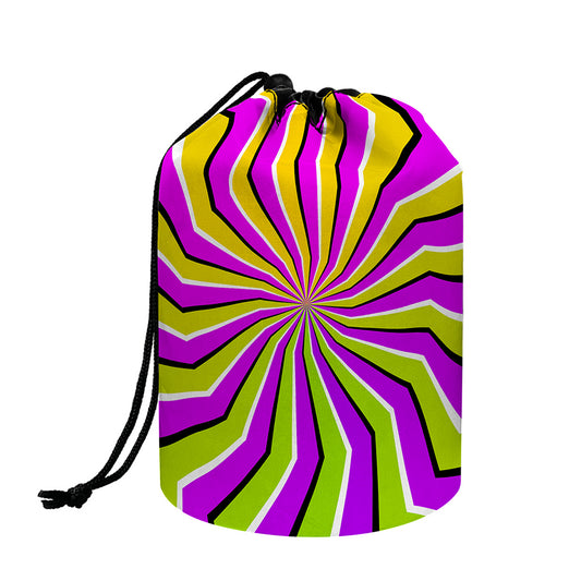 Colorful Dizzy Moving Optical Illusion Drawstring Makeup Bag
