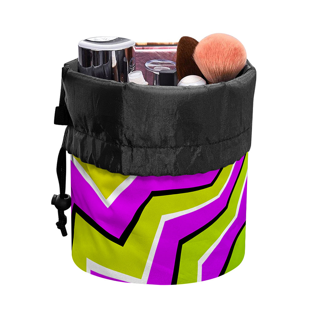 Colorful Dizzy Moving Optical Illusion Drawstring Makeup Bag