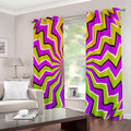 Colorful Dizzy Moving Optical Illusion Extra Wide Grommet Curtains