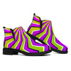 Colorful Dizzy Moving Optical Illusion Flat Ankle Boots