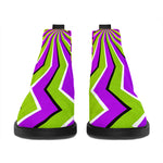 Colorful Dizzy Moving Optical Illusion Flat Ankle Boots