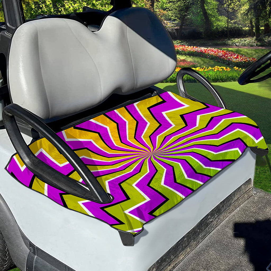 Colorful Dizzy Moving Optical Illusion Golf Cart Seat Cover