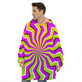 Colorful Dizzy Moving Optical Illusion Hoodie Blanket