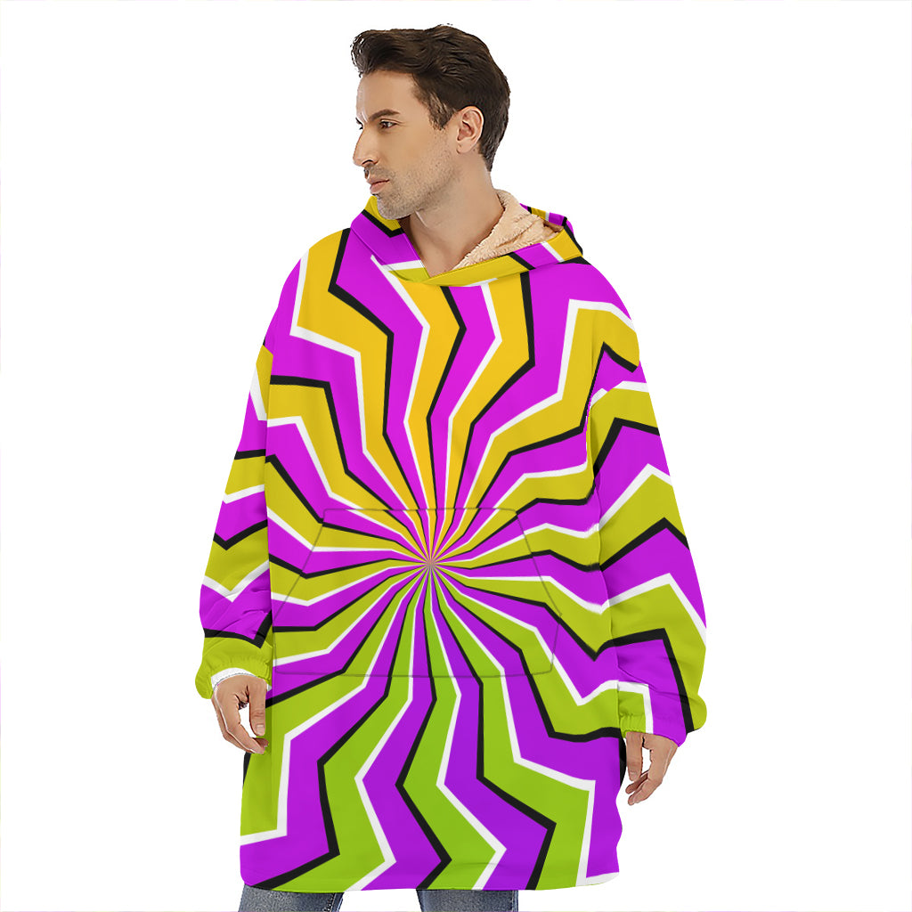 Colorful Dizzy Moving Optical Illusion Hoodie Blanket