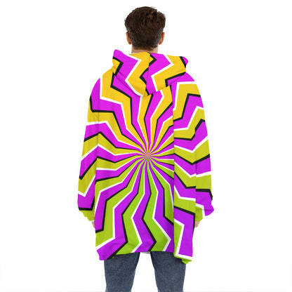 Colorful Dizzy Moving Optical Illusion Hoodie Blanket