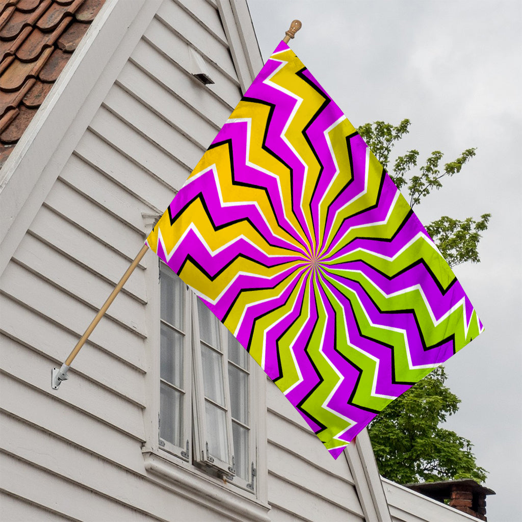 Colorful Dizzy Moving Optical Illusion House Flag