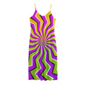 Colorful Dizzy Moving Optical Illusion Jersey Midi Cami Dress
