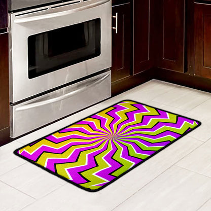 Colorful Dizzy Moving Optical Illusion Kitchen Mat