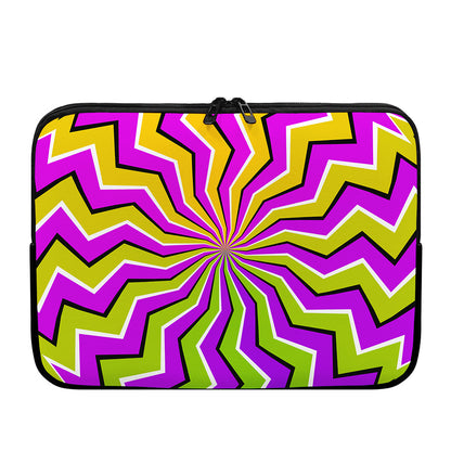 Colorful Dizzy Moving Optical Illusion Laptop Sleeve