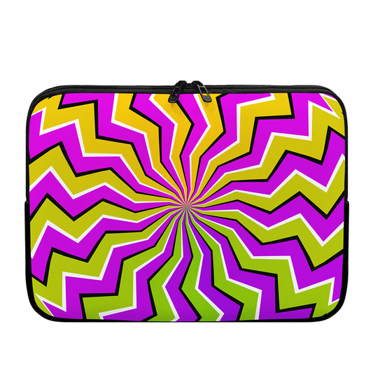 Colorful Dizzy Moving Optical Illusion Laptop Sleeve