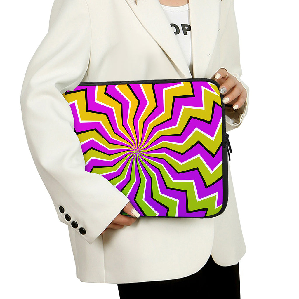 Colorful Dizzy Moving Optical Illusion Laptop Sleeve