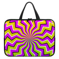 Colorful Dizzy Moving Optical Illusion Laptop Sleeve With Handle