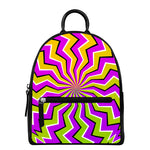 Colorful Dizzy Moving Optical Illusion Leather Backpack