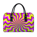 Colorful Dizzy Moving Optical Illusion Leather Duffel Bag