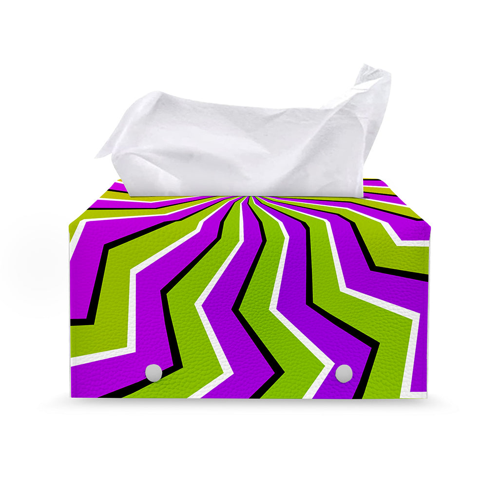 Colorful Dizzy Moving Optical Illusion Leather Tissue Box Cover