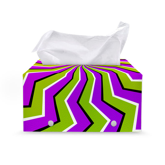 Colorful Dizzy Moving Optical Illusion Leather Tissue Box Cover