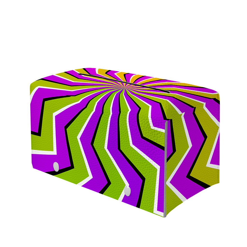 Colorful Dizzy Moving Optical Illusion Leather Tissue Box Cover