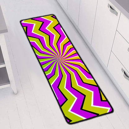 Colorful Dizzy Moving Optical Illusion Long Kitchen Mat