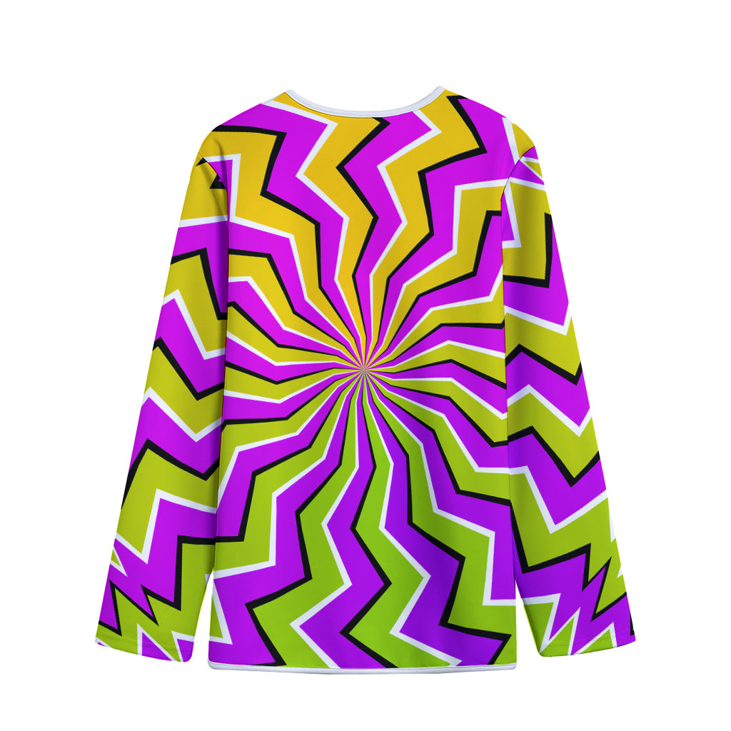 Colorful Dizzy Moving Optical Illusion Long Sleeve Short Coat