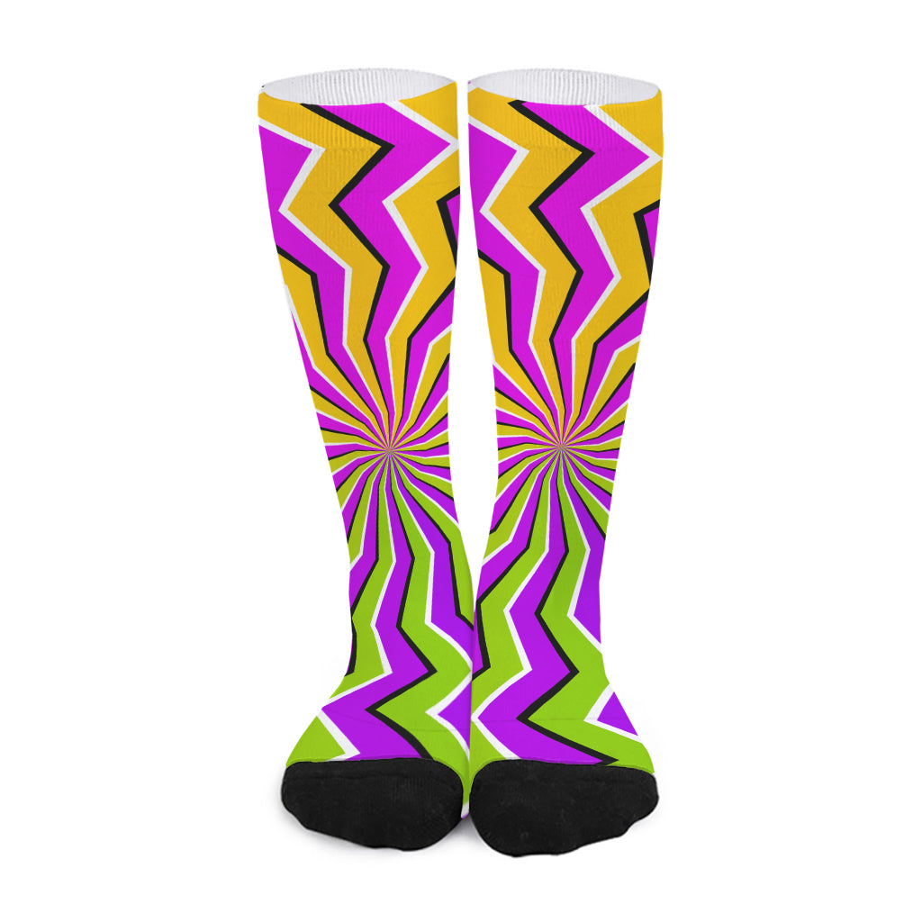 Colorful Dizzy Moving Optical Illusion Long Socks